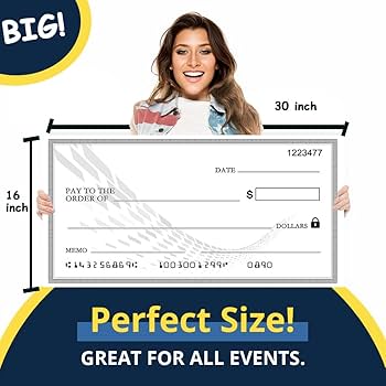 Amazon.co.jp: 再利用可能巨大小切手 - 特大サイズ 30 x 16